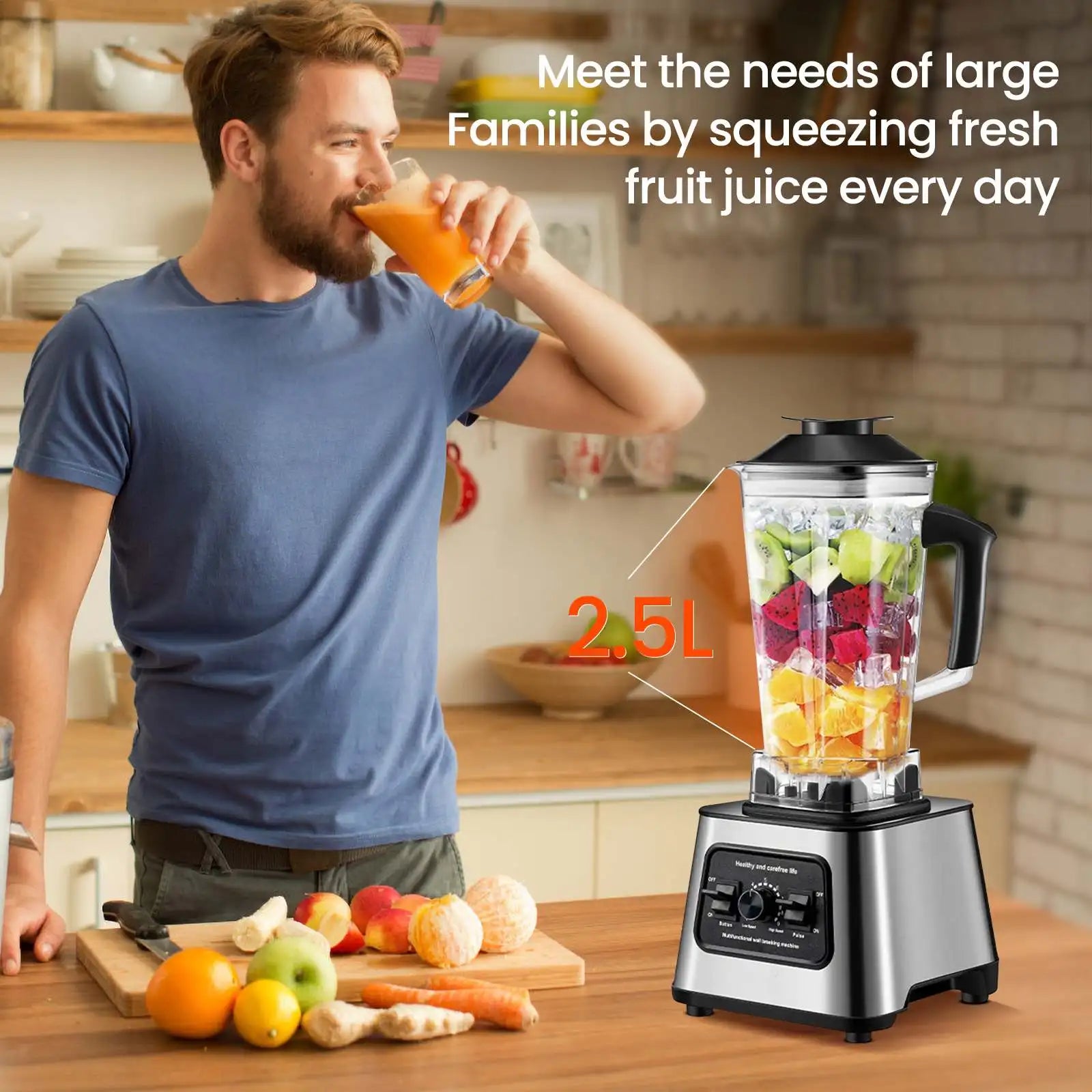 6000W Powerful Blender Mixer Juicer Smoothie