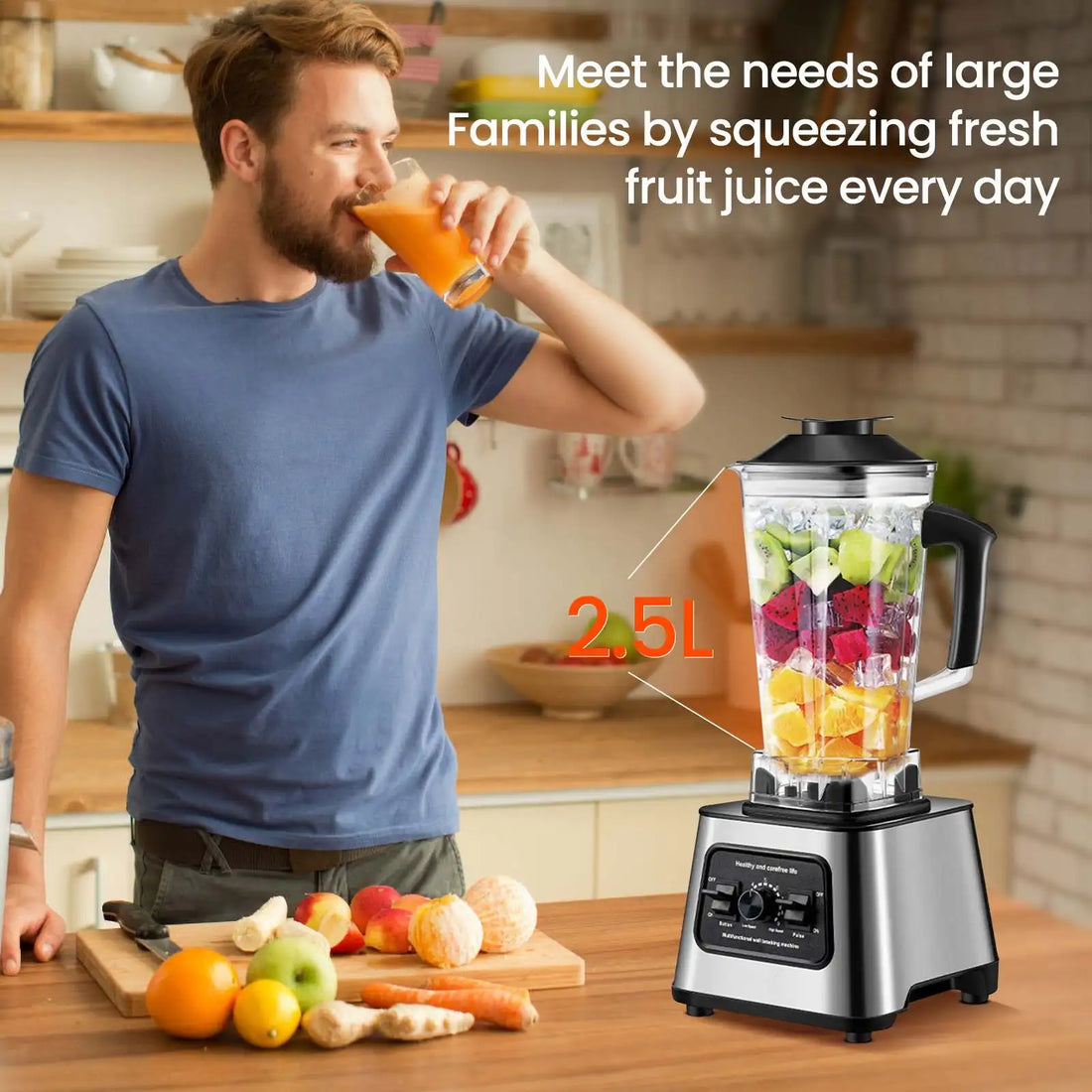 6000W Powerful Blender Mixer Juicer Smoothie