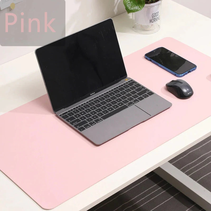 Leather Desk Mat Pink Solid Color Mousepad