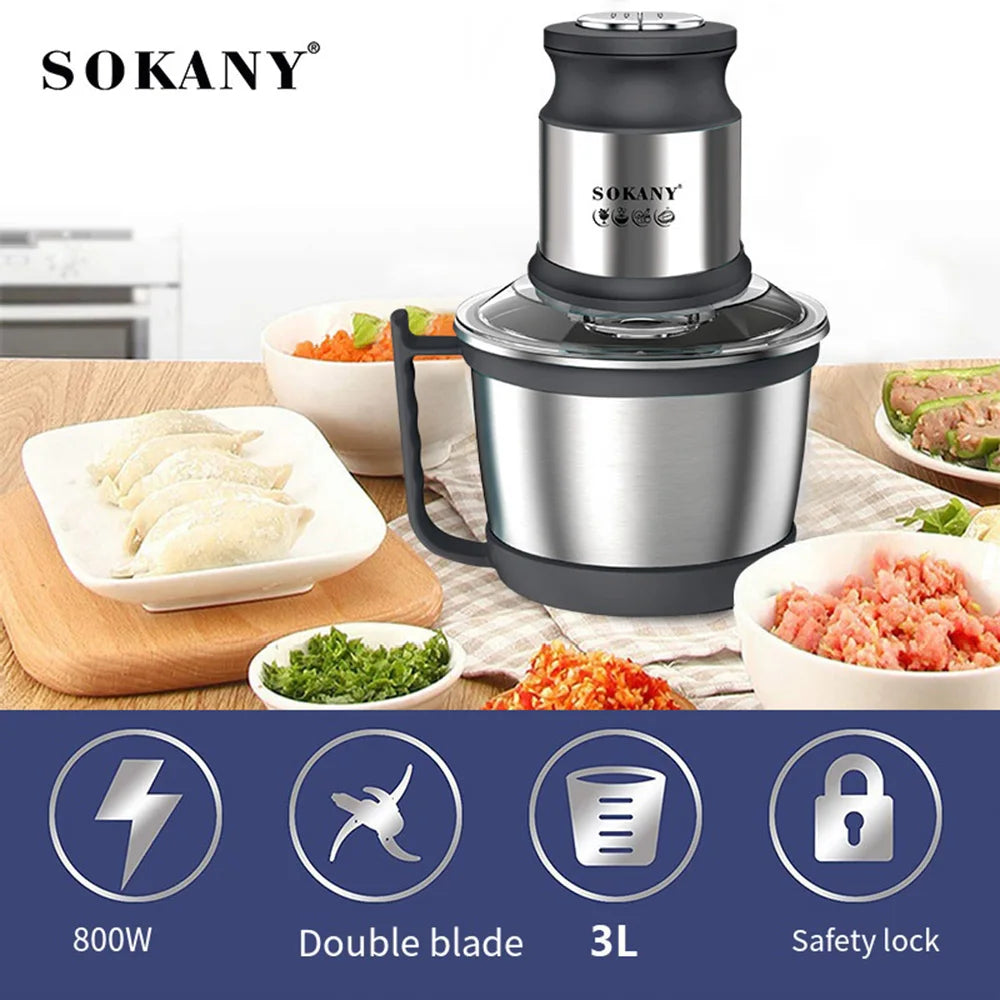 3L Electric Meat Grinder Food Processors Vegetable