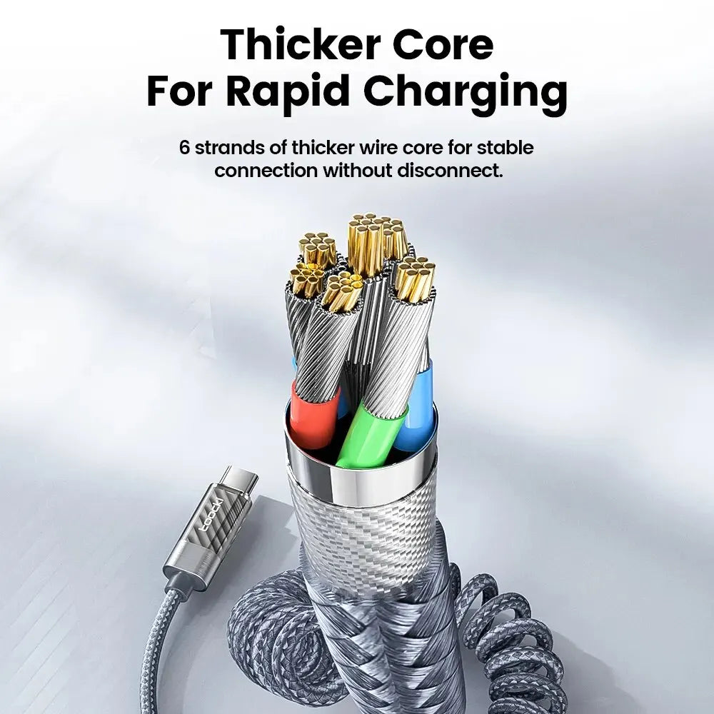 Type C to Type C Cable 100W Display Fast Charging