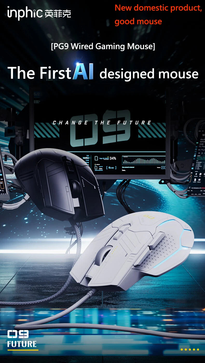 Inphic PG9 wired gaming mouse 6 buttons