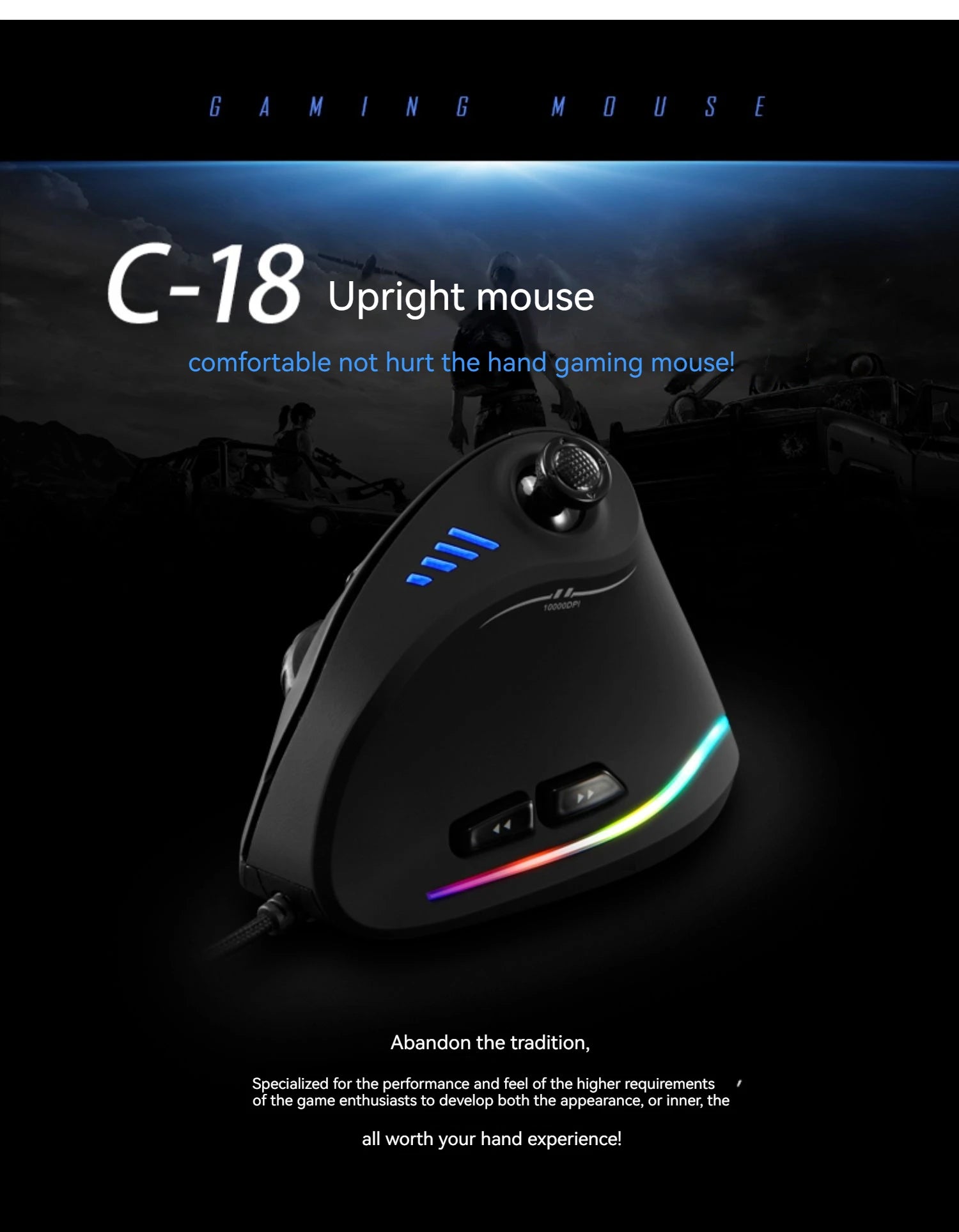 ZELOTES C18 Upright Mouse 11 Key Optical