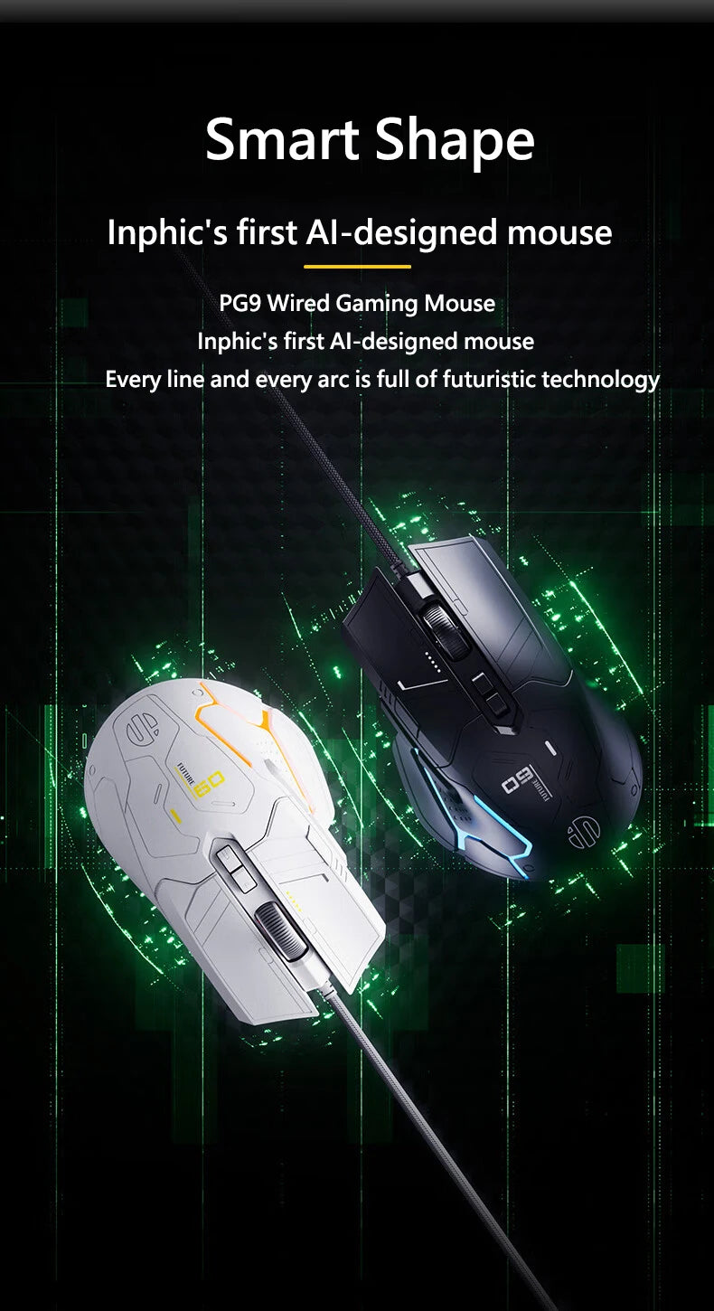 Inphic PG9 wired gaming mouse 6 buttons