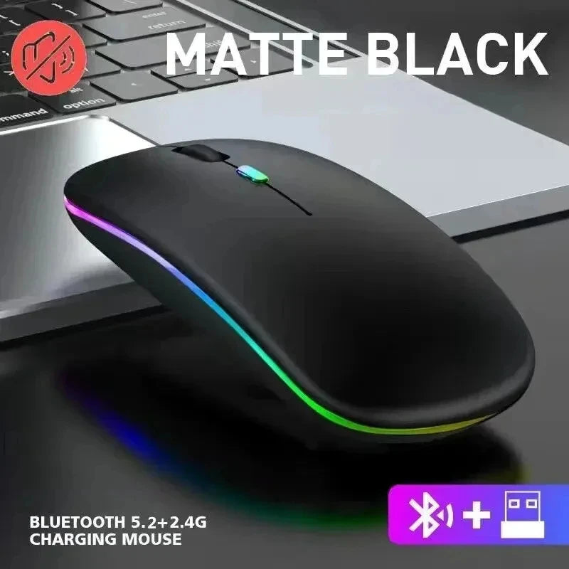 Wireless Mouse Rechargeable Silent LED Backlit