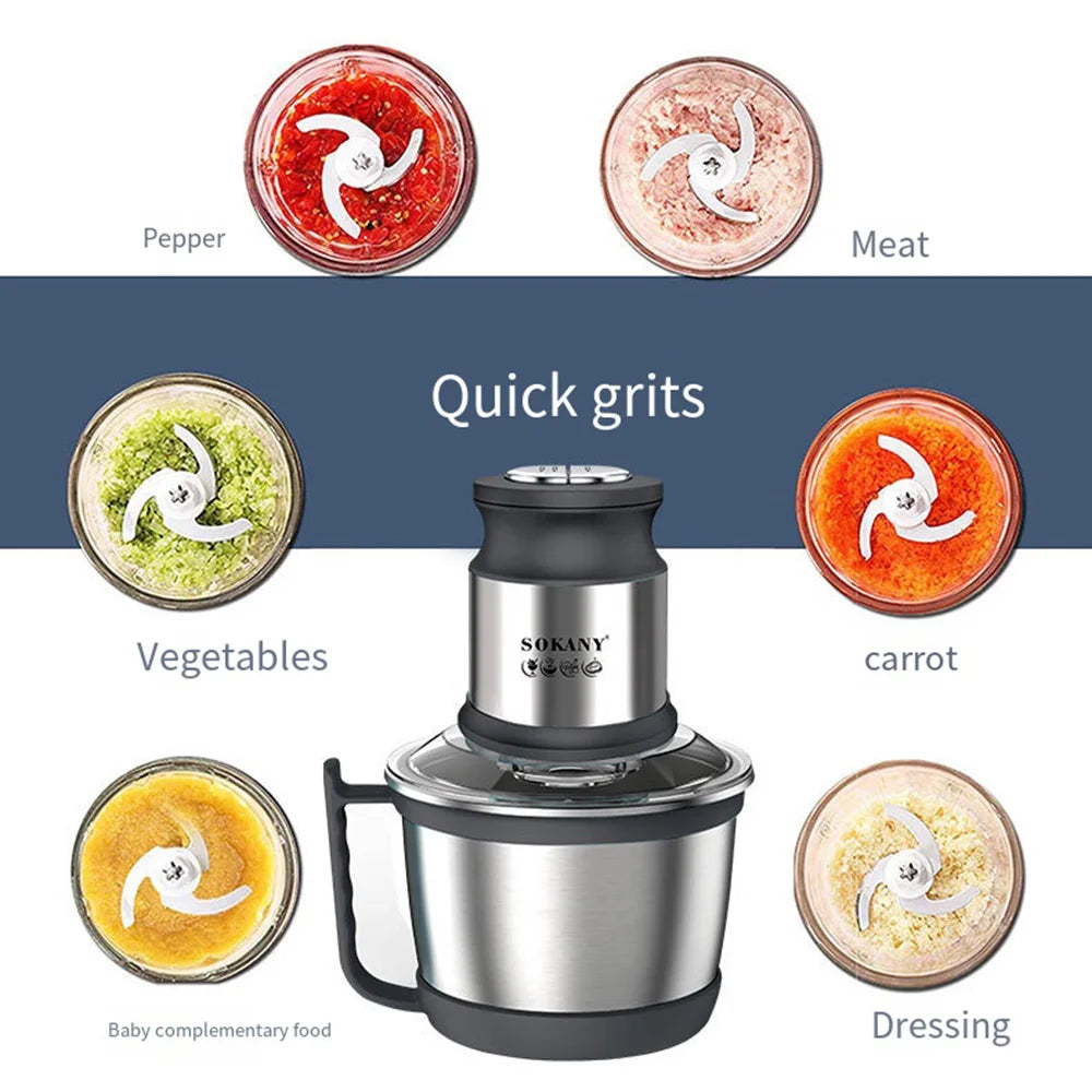 3L Electric Meat Grinder Food Processors Vegetable