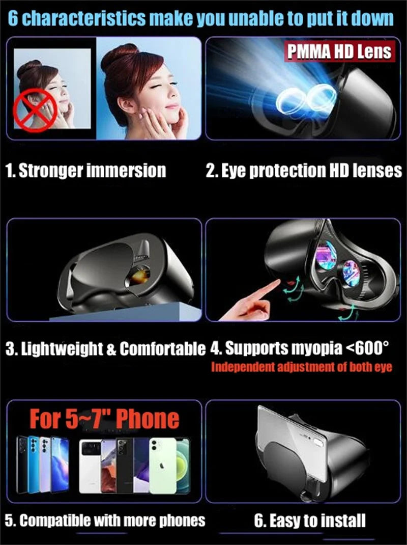 X7S Virtual Reality Glasses IMAX HD Huge Screen