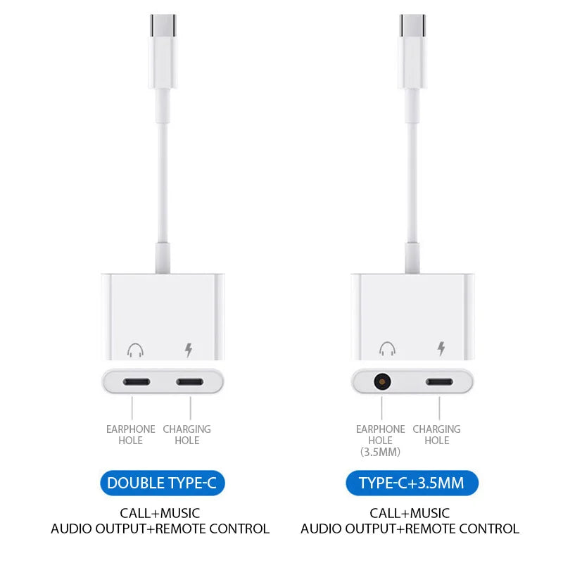 2-in-1 Audio Adapter USB C to 3 5 mm Jack