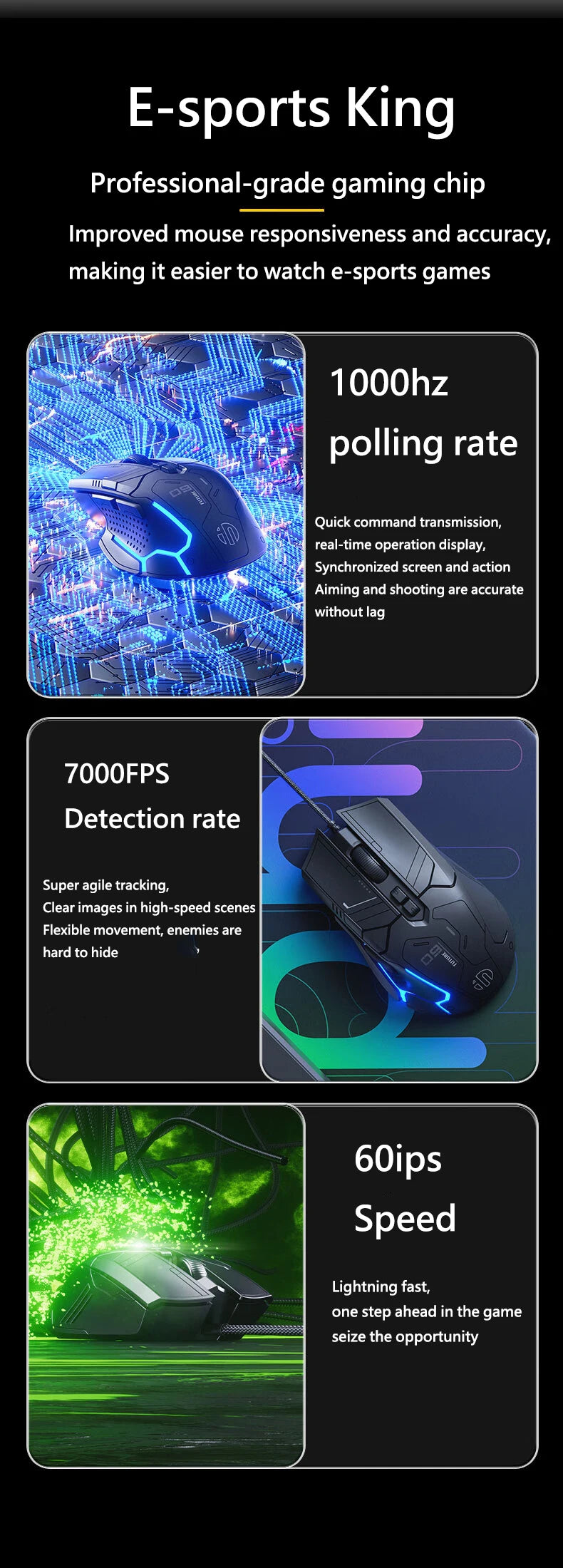 Inphic PG9 wired gaming mouse 6 buttons