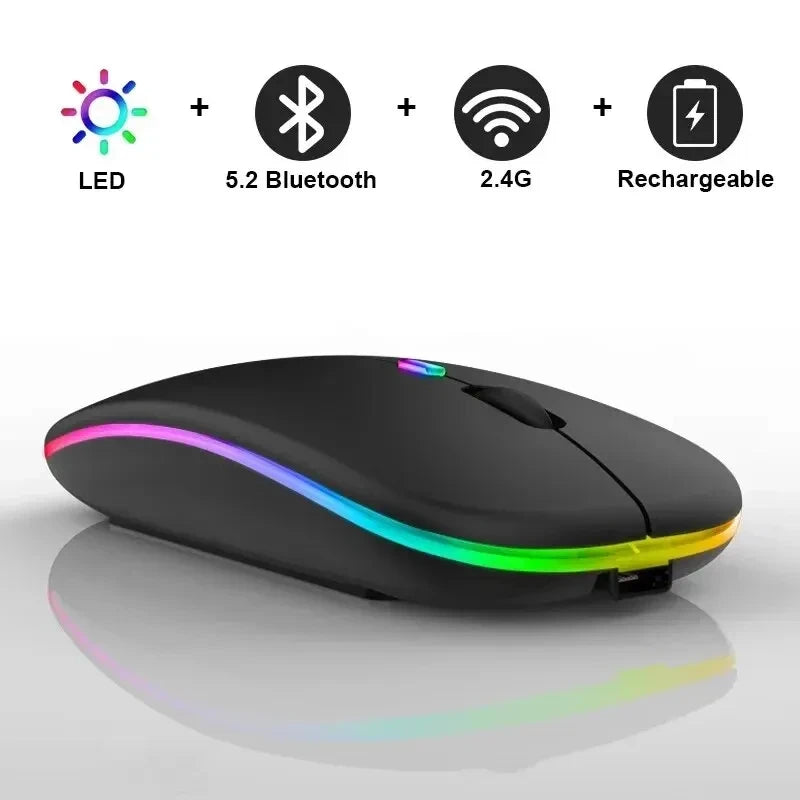 Wireless Mouse Rechargeable Silent LED Backlit