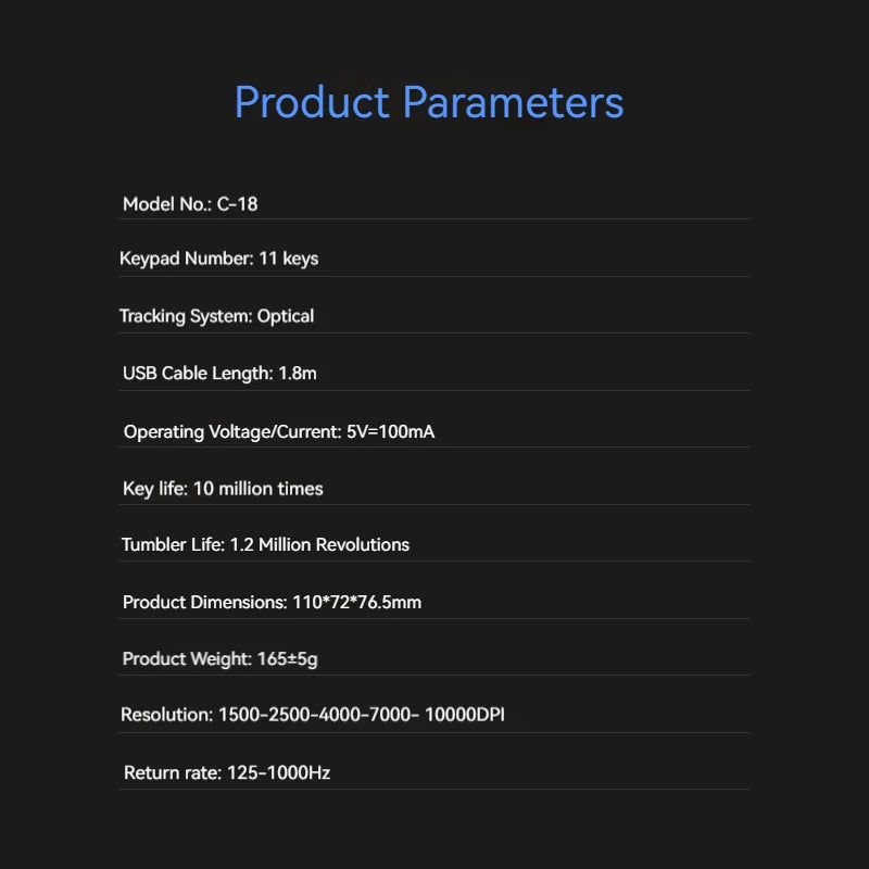 ZELOTES C18 Upright Mouse 11 Key Optical