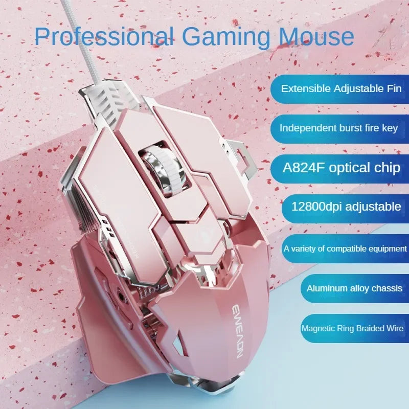 EWEADN Wired Mouse Mechanical Feel Ergonomic