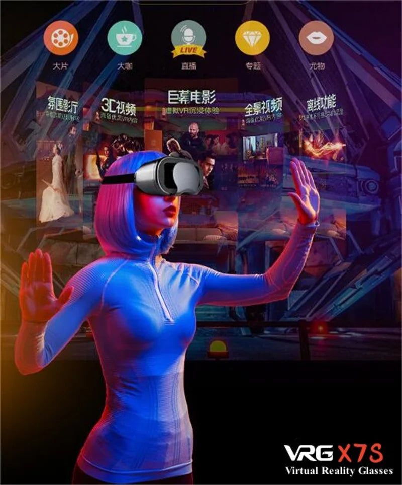 X7S Virtual Reality Glasses IMAX HD Huge Screen