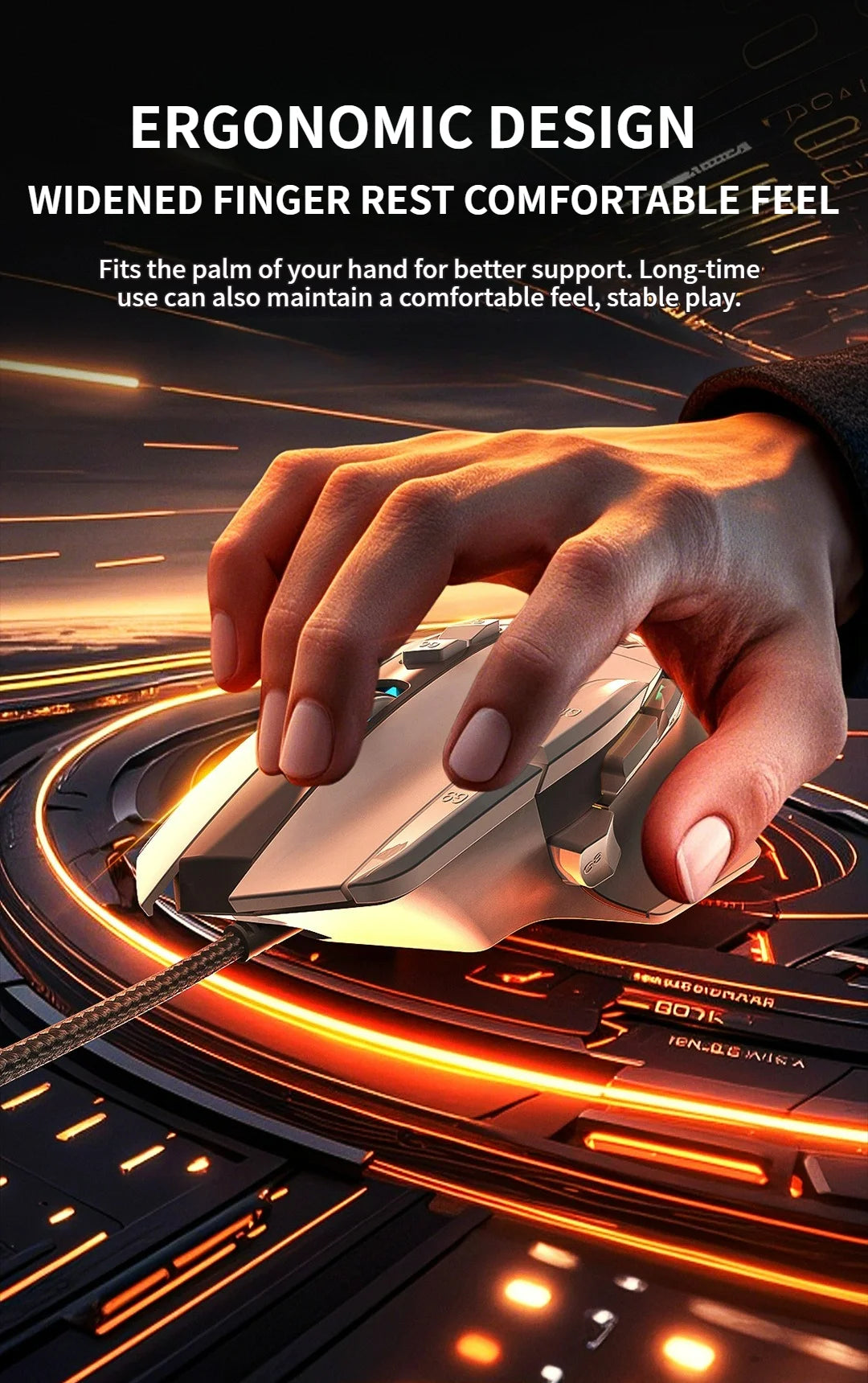 Wired Mouse RGB Lights 10 Keys Macro