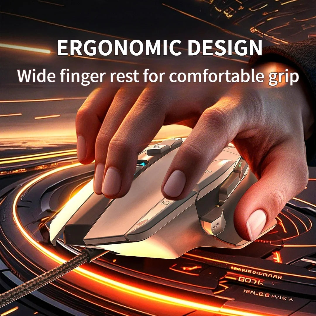 Wired Mouse RGB Lights 10 Keys Macro