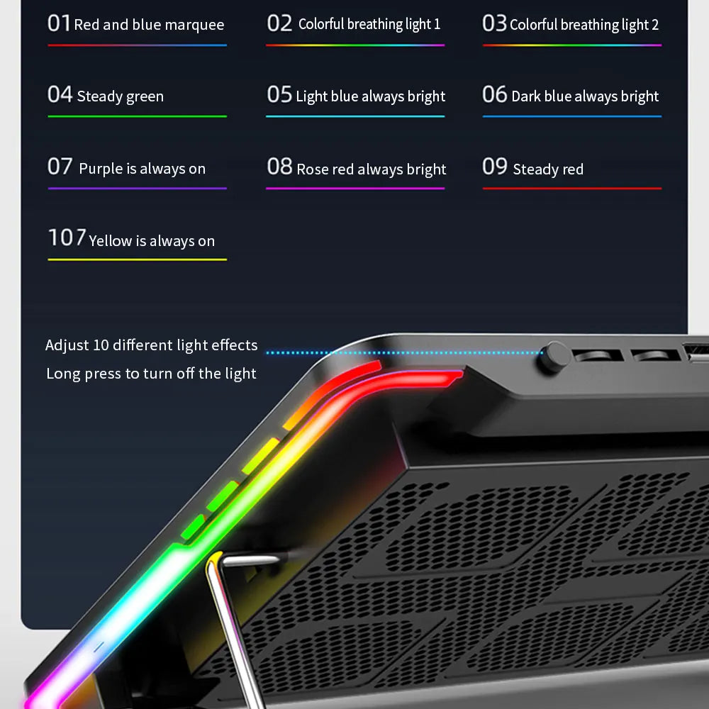 Laptop Cooler Laptop Cooling Pad 6 Quiet Fans High-speed