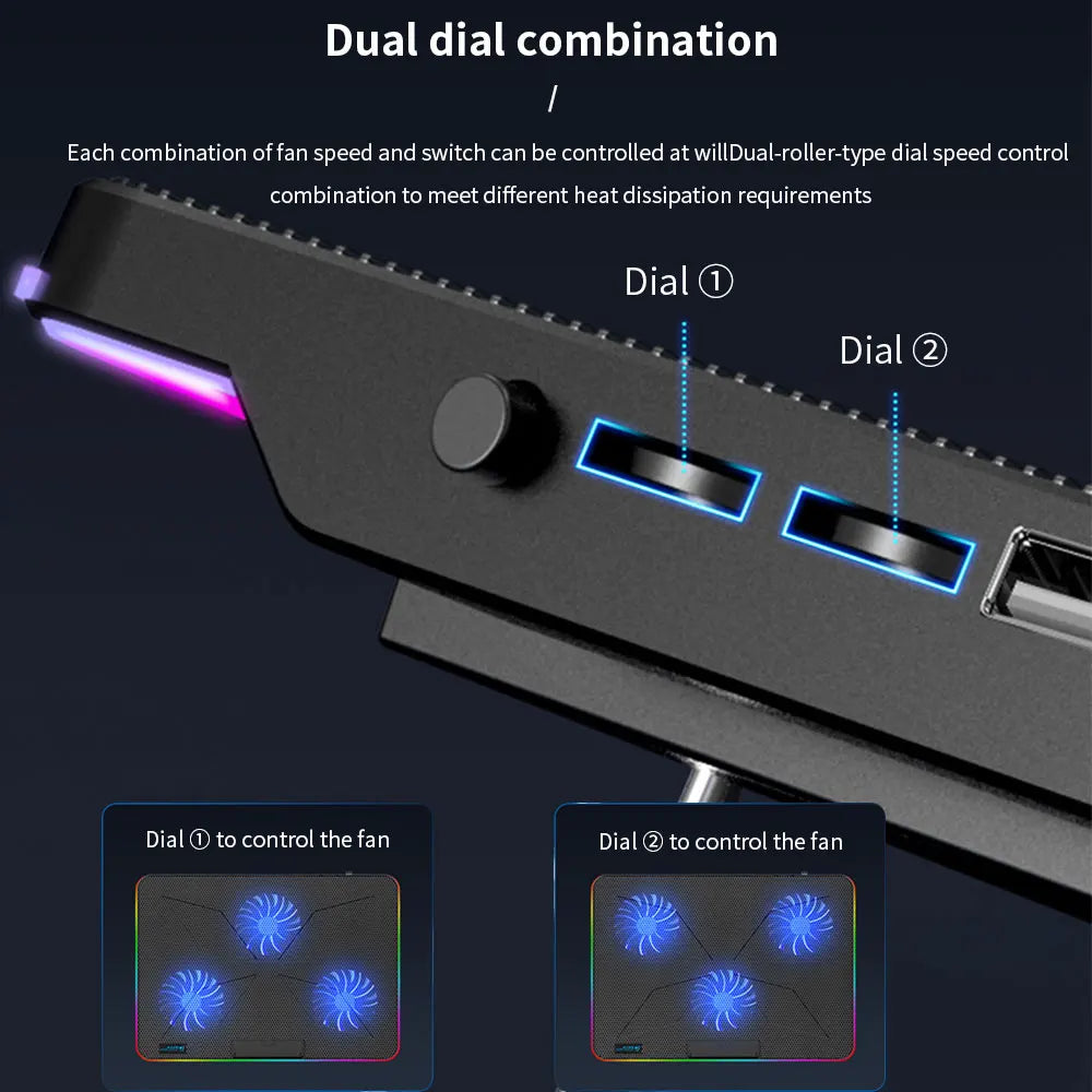 Laptop Cooler Laptop Cooling Pad 6 Quiet Fans High-speed