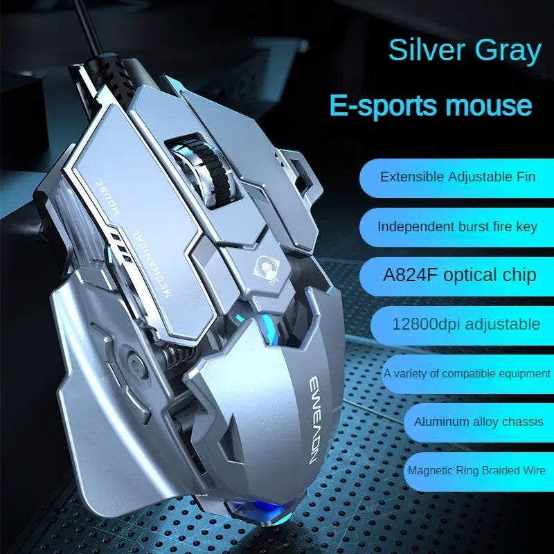 EWEADN Wired Mouse Mechanical Feel Ergonomic