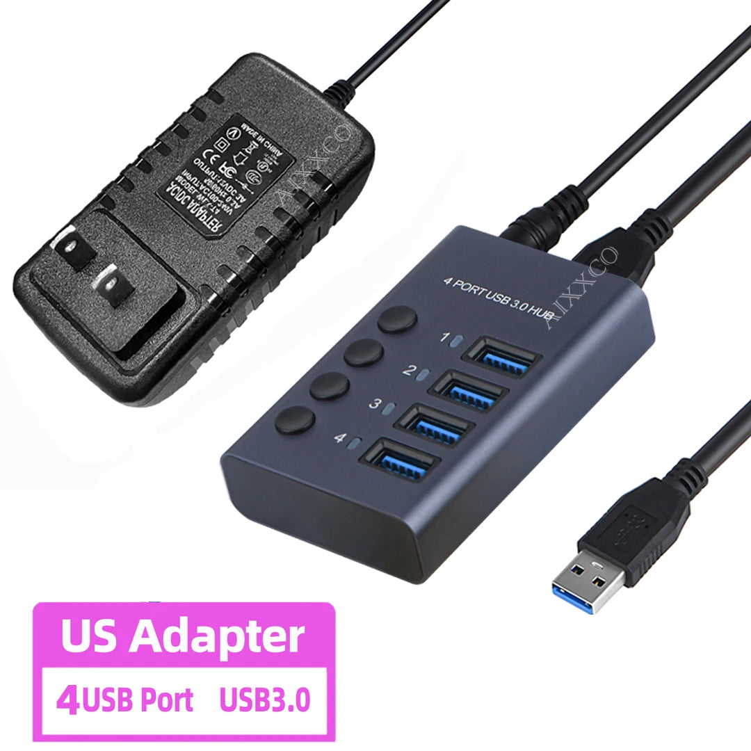AIXXCO 7/10 Ports USB 3.0 Hub Multi USB Splitter