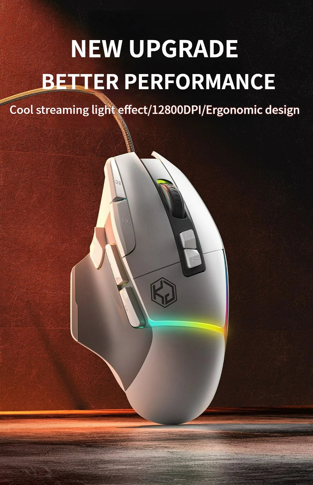 Wired Mouse RGB Lights 10 Keys Macro