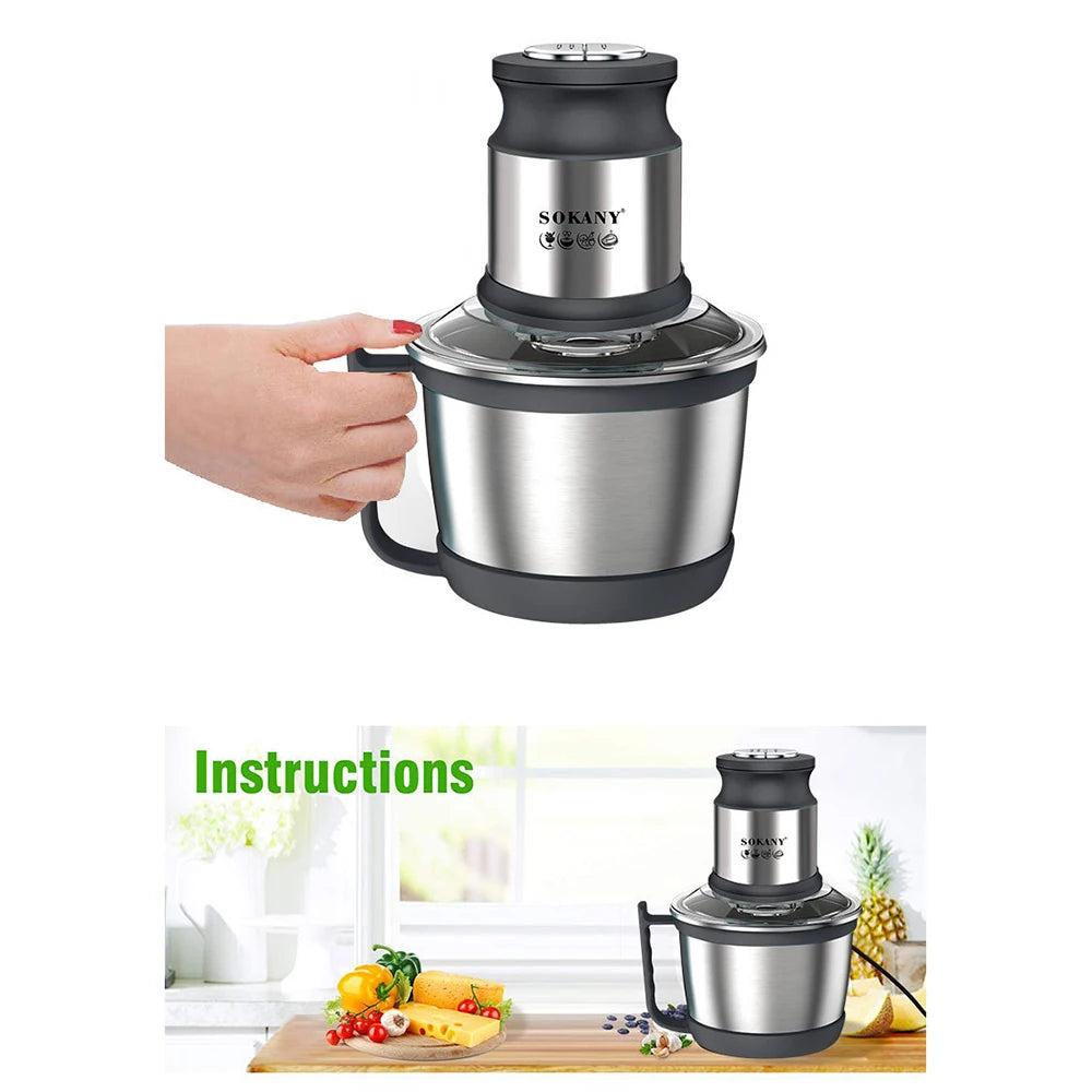 3L Electric Meat Grinder Food Processors Vegetable