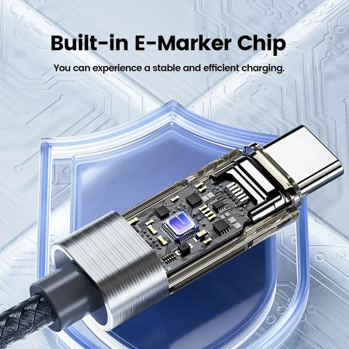 Type C to Type C Cable 100W Display Fast Charging