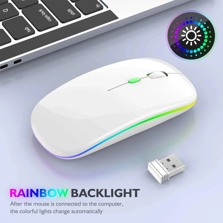 Wireless Mouse Rechargeable Silent LED Backlit