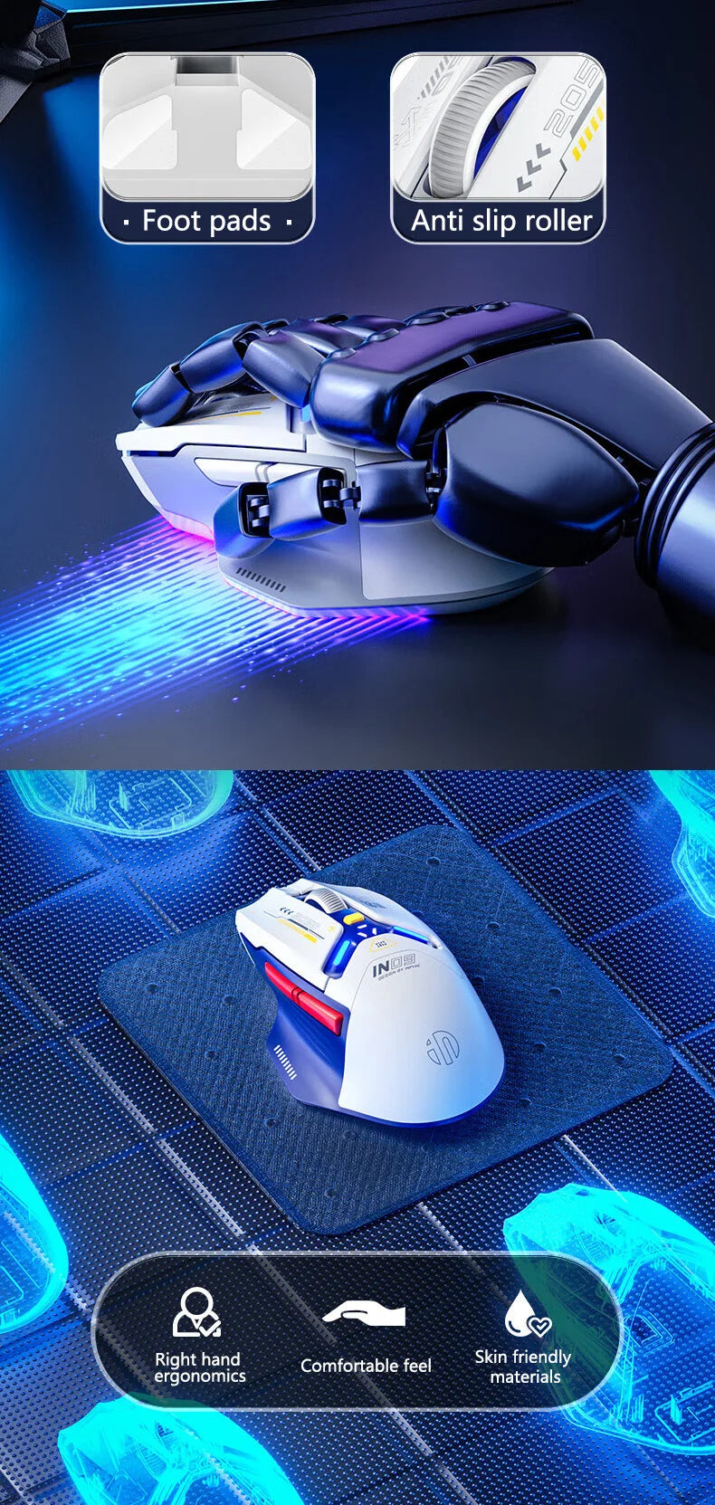 Inphic IN9 Wireless Gaming Mouse Rechargeable
