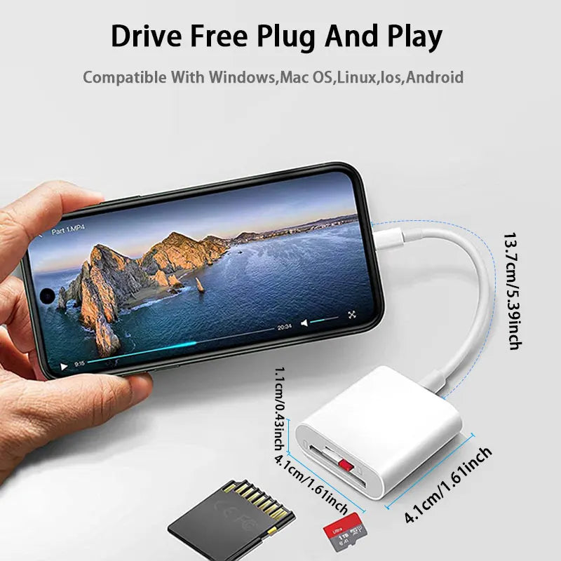 2 in 1 USB-C Card Reader, USB C To SD Card OTG