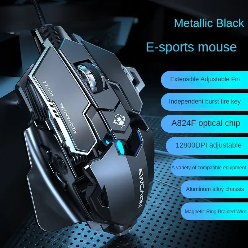 EWEADN Wired Mouse Mechanical Feel Ergonomic