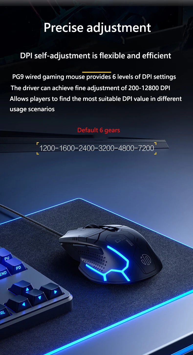 Inphic PG9 wired gaming mouse 6 buttons