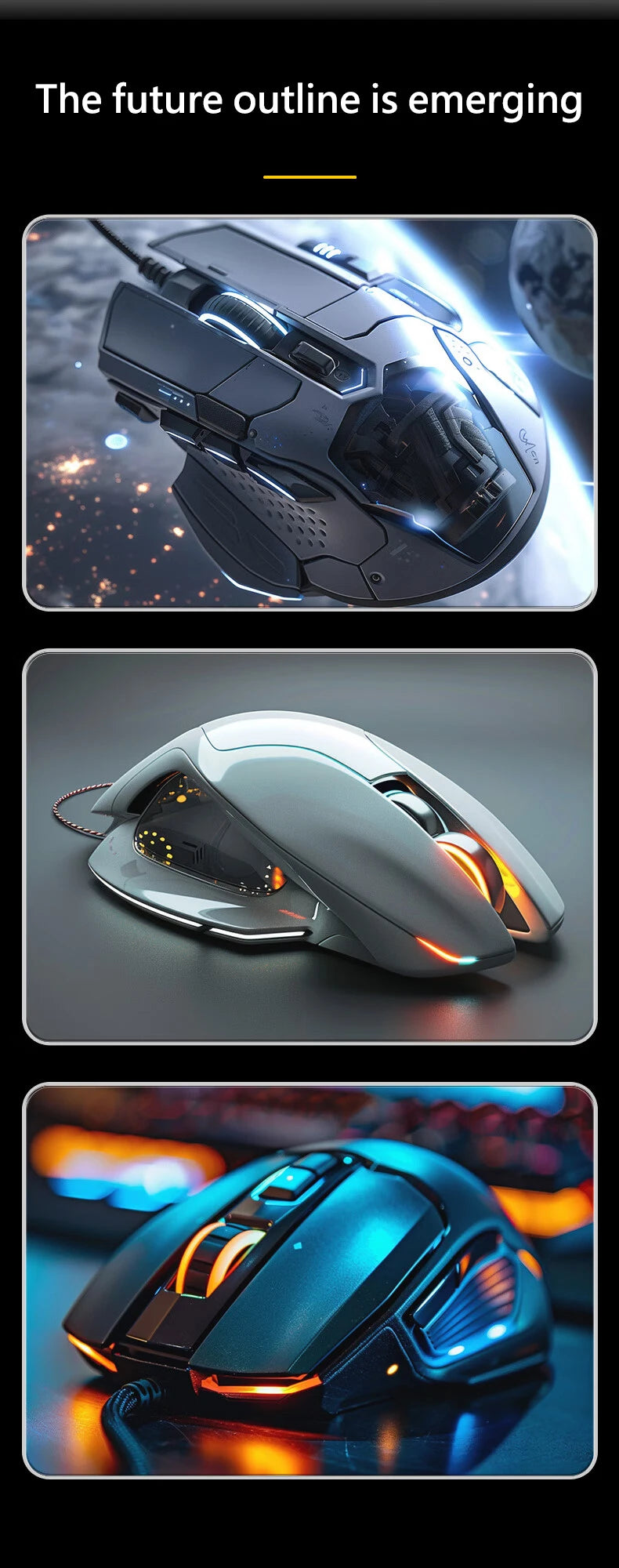Inphic PG9 wired gaming mouse 6 buttons