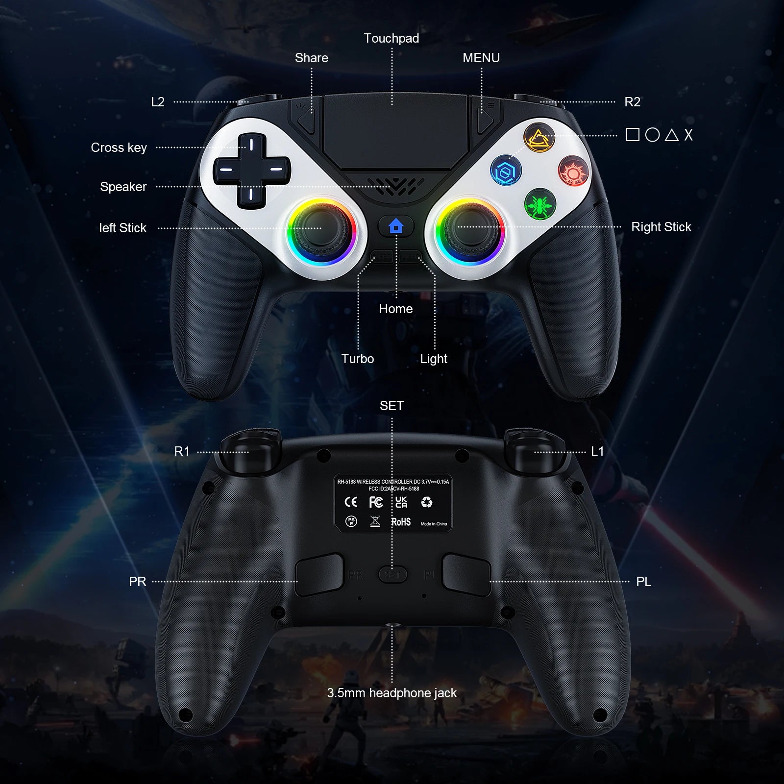 Bluetooth Gamepad For Playstation 5 Wireless