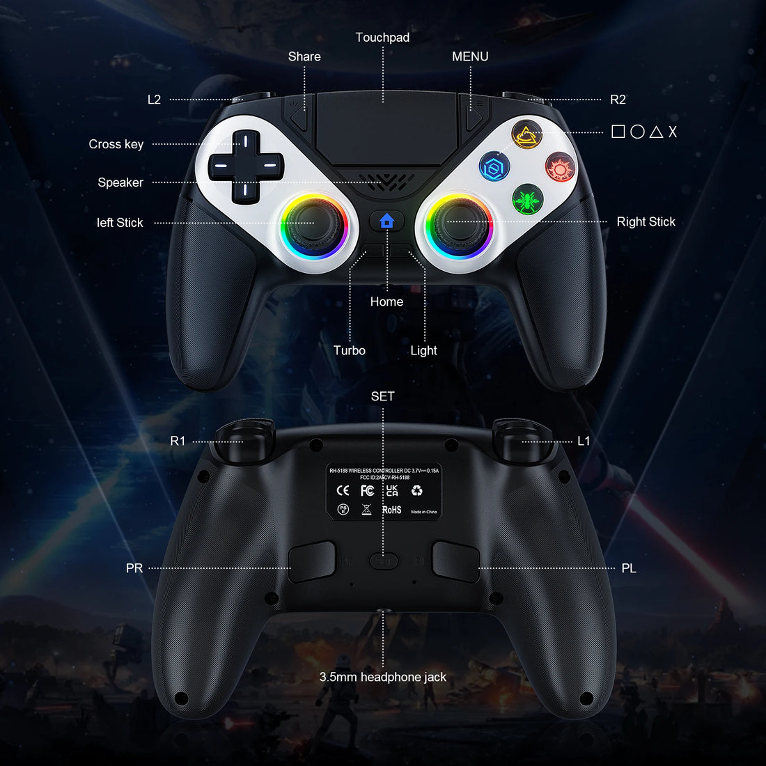 Bluetooth Gamepad For Playstation 5 Wireless