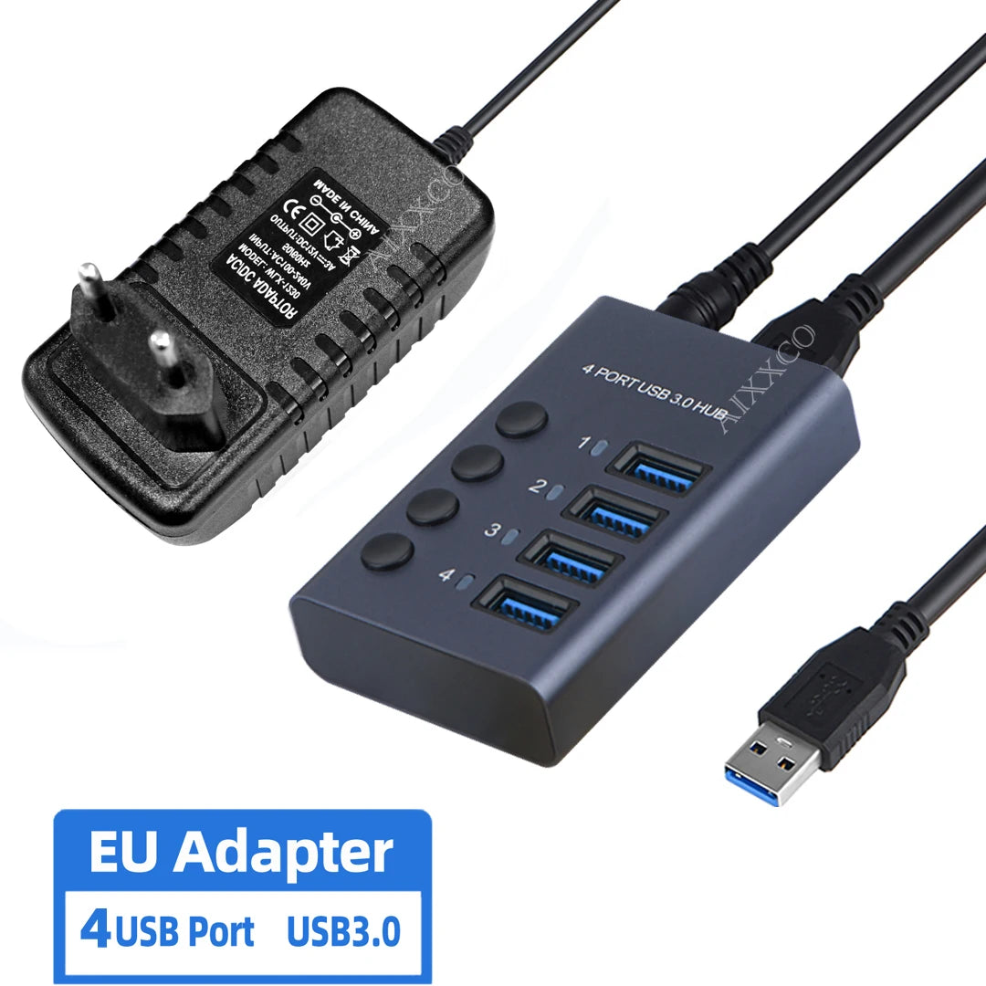 AIXXCO 7/10 Ports USB 3.0 Hub Multi USB Splitter