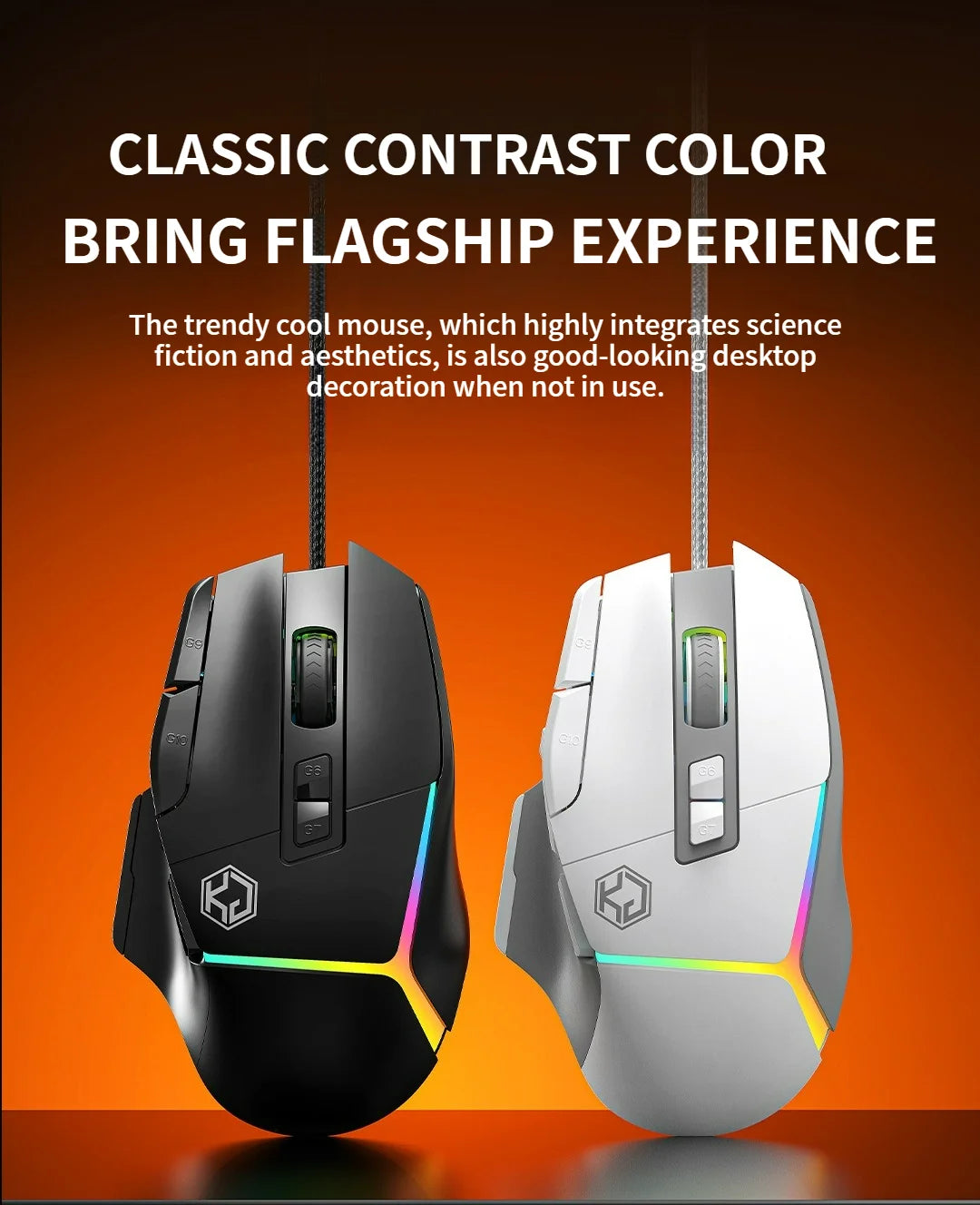 Wired Mouse RGB Lights 10 Keys Macro