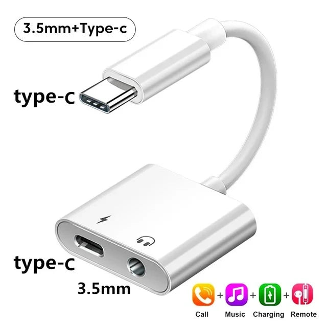 2-in-1 Audio Adapter USB C to 3 5 mm Jack