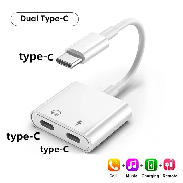 2-in-1 Audio Adapter USB C to 3 5 mm Jack